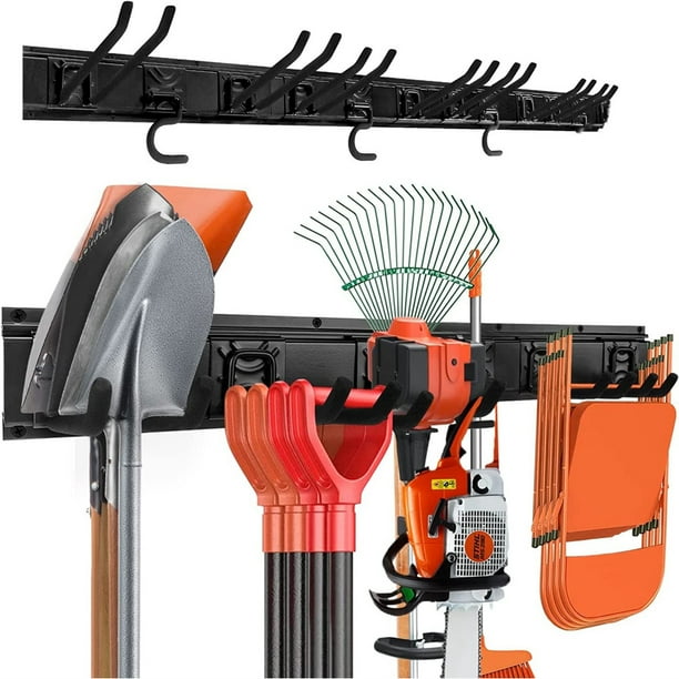 Garden tool holder set, garage wall organization hanger with 3 mop