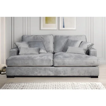 80.7" Velvet Loveseat with Pillows, Modern Luxurious Living Room Furniture Couch, Dark Gray