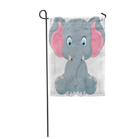 Poglip Pink Adorable Cute Elephant Cartoon Gray Baby Cheerful