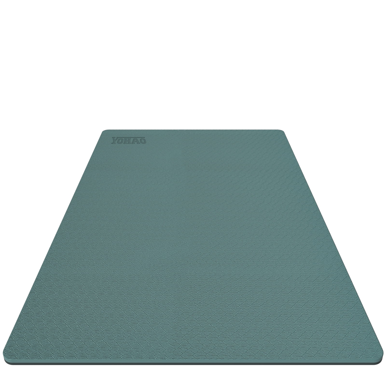 10mm Large Yoga Mat (6'x 4') with Soft Fabric - Extra Long and Wide 72 x 48 x 0.4 inches, Non-Slip Surface, Eco-Friendly, Thick Wide Yoga Mat for Home Workouts or Gym Fitness .Deep Green+ Gray