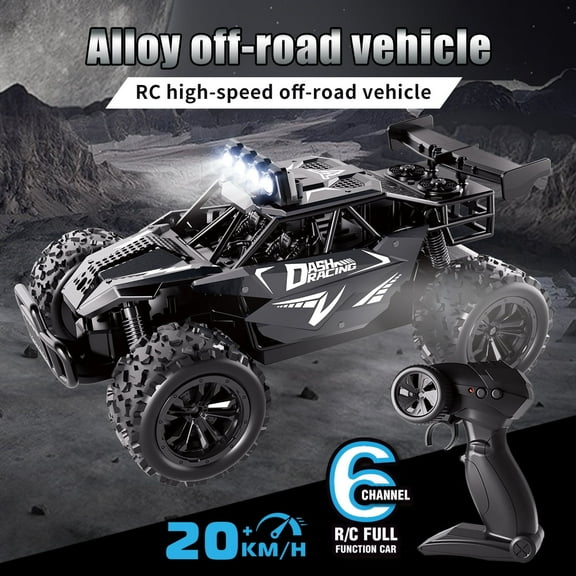 1:16 Alloy RC High-Speed Off-Road Vehicle, 6-Channel Fully Functional Remote Control Vehicle, Equipped with Rechargeable Battery - Perfect for Birthday Gifts