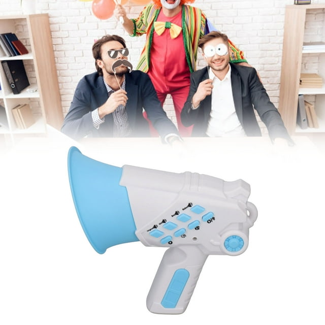 Handhold Voice Changer Megaphone, Sky Blue Plastic Interesting Battery Operated Mini Voice Changer Toy for Home