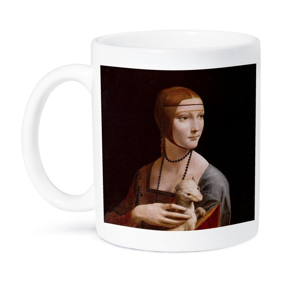 3dRose, Lady with an Ermine by Leonardo da Vinci 1485, 15oz Mug
