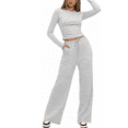 thumbnail image 4 of MLDRA 2 Piece Lounge Sets for Women Sweat Suits for Womens Outfit Track Suits Lounge Sets Comfy Fall Sets Casual Wide-Leg Pants, Spring Fall 2025, 4 of 7