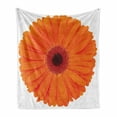 thumbnail image 1 of Orange Soft Flannel Fleece Throw Blanket, Flower of Gerbera Vivid Petals Close up Image Fresh Garden Botany Spring, Cozy Plush for Indoor and Outdoor Use, 70" x 90", Orange Red Burgundy, by Ambesonne, 1 of 6