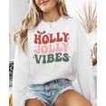 thumbnail image 4 of Retro Holly Jolly Vibes Sweatshirt for Women Teens and Girls Distressed Christmas Pullover White Sweatshirt Adult Large, 4 of 4