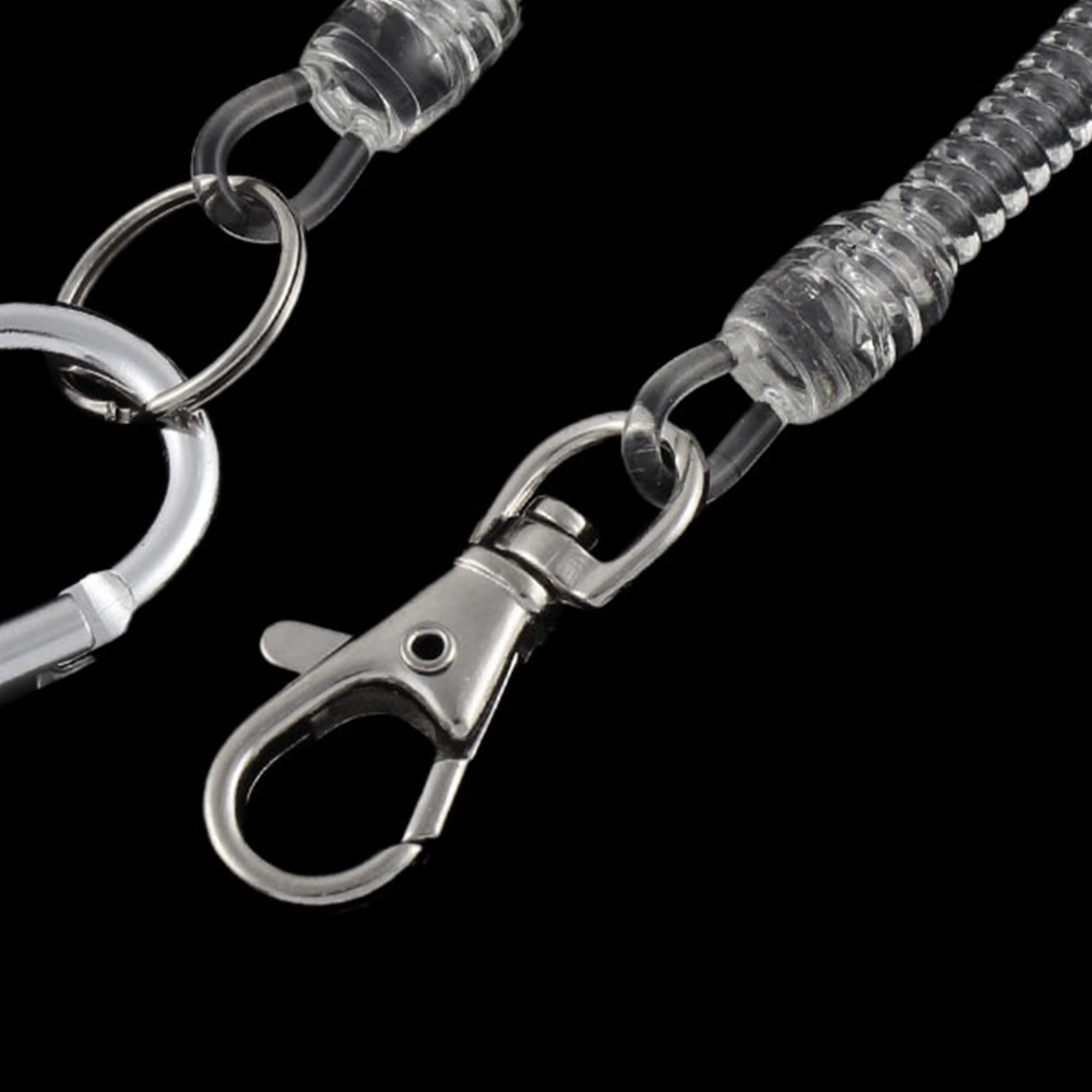 Unique Bargains Retractable Spiral Spring Coil Keychain with Lobster Clasp Carabiner Hook