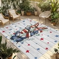 thumbnail image 2 of Outdoor Rug 4x6 ft Patriotic Butterfly 4th of July Waterproof Outdoor Patio Rug Mat Non Slip Outside Area Rugs Carpet for RV,Camping,Porch,Deck,Pool,Balconybackyard,Farmouse Red Blue Stars, 2 of 9