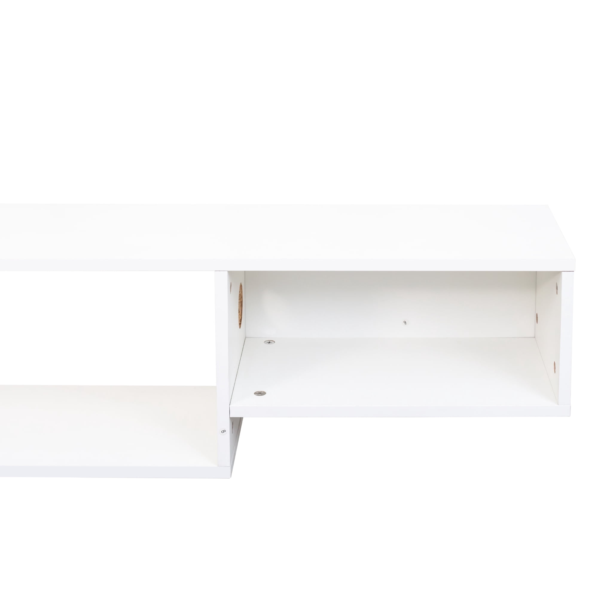 Mintazer Floating Wall Shelf with LED Lights, 3-Section Wall-Mounted Display Shelf, White