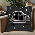 thumbnail image 5 of Set of 2 18x18in Throw Pillow Covers - Modern Black Cushion with White Car Outline Design Perfect for Couch Bed or Car Decor, 5 of 8
