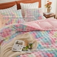 thumbnail image 2 of EMME Faux Fur Duvet Cover Queen Size, 3 Pieces Ultra Soft Fluffy Comforter Cover, Cozy Warm for Winter, Luxury Shaggy Bubble Bedding Sets , 1 Duvet Cover & 2 Pillow Shams (Queen, Rainbow)), 2 of 5