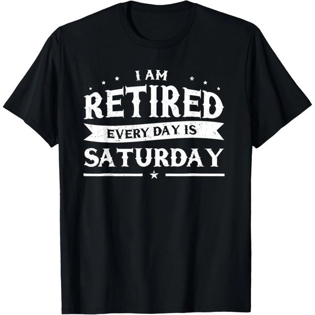 Camiseta Divertida de Jubilación "Cada Día es Sábado" para Mujer - Talla Extra Grande (XL a 4XL) - Negro