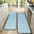 thumbnail image 4 of Kitchen Rugs Sets Of 2,Light Blue Daisy Flower Pattern Anti Fatigue Kitchen Mat Rugs Non Slip Washable,Decorative Kitchen Floor Mats for Kitchen,Sink,Laundry,17"x47"+17"x47", 4 of 5