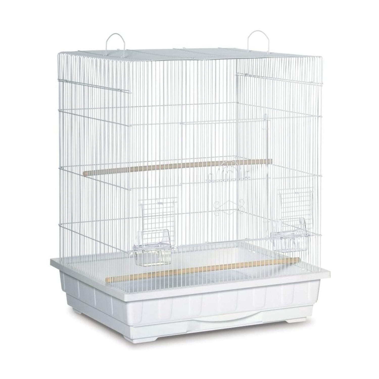Square Roof Bird Cage - Durable Metal Bird Habitat with Spacious Interior