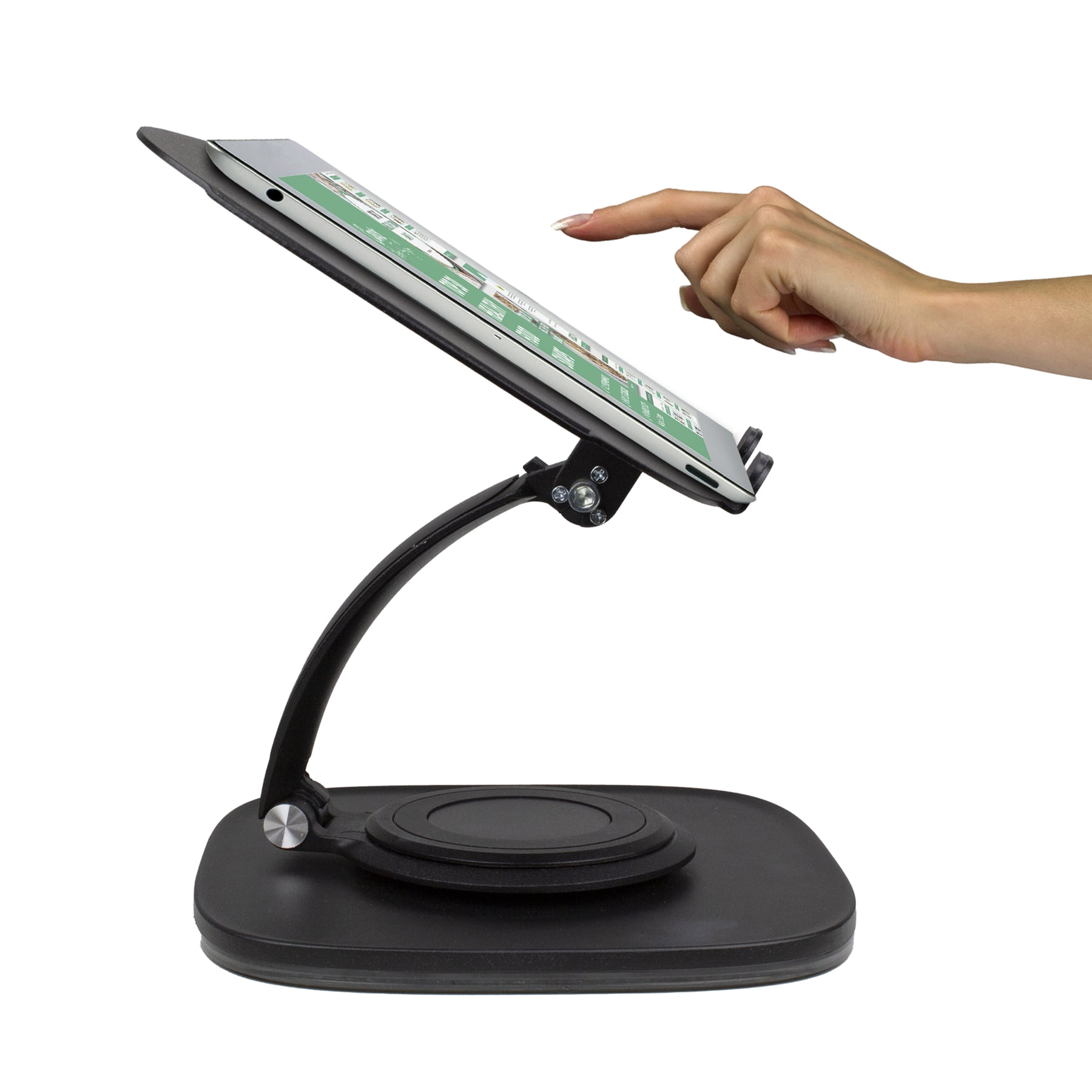 Aluratek AULS03F - Laptop Stand with 360° Rotating Base, Ergonomic Adjustable Stand, Compatible with Most MacBook and Win Laptops
