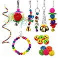 thumbnail image 2 of Natural Wood Bird Toy Set for Small Medium Birds, Parrot Cage Accessories with Swings Ladders Bells, Colorful Chew Blocks for Cage Enrichment, 2 of 5
