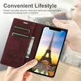 thumbnail image 5 of Allytech iPhone 11 Pro Wallet Case(5.8 inch 2019), Lightweight PU Leather Magnetic Cover Kickstand 2 Card Slots & 1 Cash Holder Shockproof TPU Back Flip Women Men Case for iPhone 11 Pro 5.8", Winered, 5 of 7
