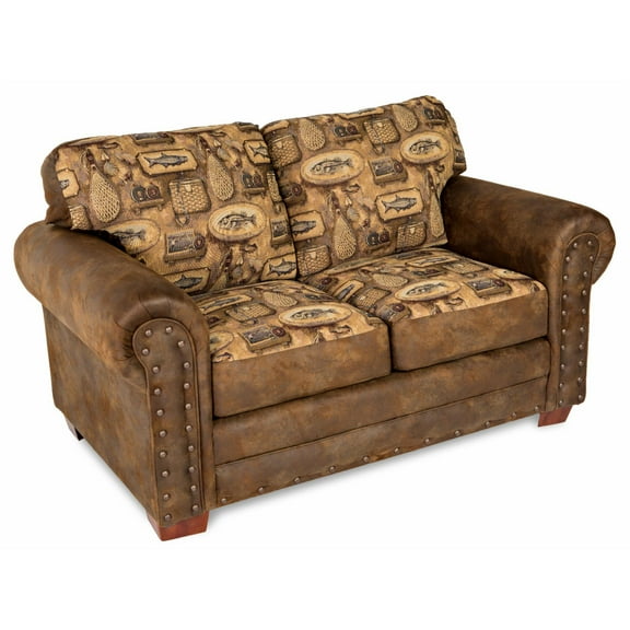 American Furniture Classics Microfiber River Bend Loveseat in Brown