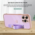 thumbnail image 4 of Compatible with iPhone 14 Pro Max Case for Women Girls,Soft TPU Cute Love Heart Plating Bumper Wristband Holder Bling Phone Case Slim Anti-Scratch Shockproof Luxury Case Cover(Elegant Purple), 4 of 14
