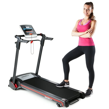 Marcy Folding Electric Treadmill With LCD Display and Adjustable Handles