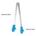 thumbnail image 4 of Mini Food Tongs 14cm Gloves Shape Stainless Steel with Silicon Tips, Blue, 4 of 6