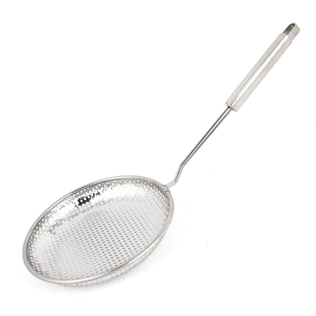 Kitchen 20cm Dia Stainless Steel Perforated Ladle Skimmer Silver Tone