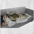 thumbnail image 6 of Animal Soft Flannel Fleece Blanket, Fluffy Playful Pets Sitting next to Each Other Studio Shot Photo on Plain Backdrop, Cozy Plush for Indoor and Outdoor Use, 70" x 90", Brown Beige, by Ambesonne, 6 of 6
