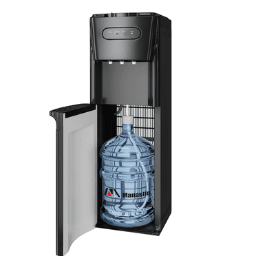 Manastin Bottom Loading Water Dispenser for 3 or 5 Gallons, 3 Temperatures (Cold/Hot/Warm) with Child Lock, Display Light, for Apartments, Schools, Companies, Black
