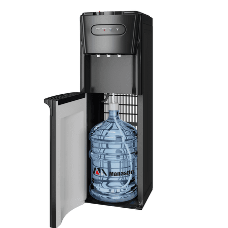 Manastin Bottom Loading Water Dispenser for 3 or 5 Gallons, 3 Temperatures (Cold/Hot/Warm) with Child Lock, Display Light, for Apartments, Schools, Companies, Black