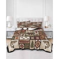 thumbnail image 2 of Quilt King Size Bedding Set, Country Patch Plaid Reversible Summer Quilt 3 Pieces, Brown Farmhouse Retro Bear Deer Cabin Lightweight Bedspreads Coverlets with 2 Pillow Shams for All Seasons, 2 of 5