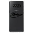 thumbnail image 1 of DistinctInk Clear Shockproof Hybrid Case for Samsung Galaxy Note 8 - TPU Bumper Acrylic Back Tempered Glass Screen Protector - Enjoy Parkour, 1 of 5