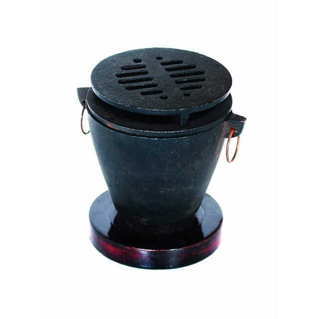 Update International HG-35/CI Cast Iron with Wood Base Hibachi Set, Set of 6