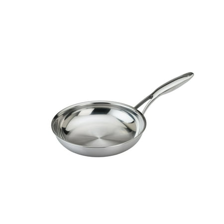 

Black Cube Stainless Steel 8-inch Frying Pan 3 Ply Professional Grade Steel Skillet Sliver Dishwasher Safe.