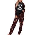 thumbnail image 2 of Halloween Pajamas for Family Glow In The Dark Pattern Letter Holiday Sleepwear, 2 of 9