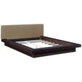 thumbnail image 2 of Modway Freja Queen Wood Polyester Fabric Platform Bed in Cappuccino/Latte, 2 of 7