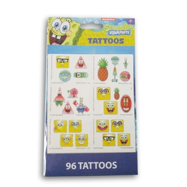 Spongebob Squarepants Temporary Tattoo Party Favors - 96 Count