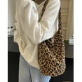 thumbnail image 3 of Zhengup Retro Bucket Shoulder Bag for Women Leopard Print Y2K Underarm Tote Bag Handbag Soft Canvas Top Handle Purse, 3 of 7