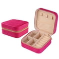 thumbnail image 2 of REGALWOVEN Travel Jewelry Box, Small Portable Plush Velvet Jewelry Organizer Case Storage for Girls Gifts Rose 10x10x5cm, 2 of 7