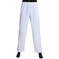 thumbnail image 4 of Pxiakgy pants for men Arab Men'S Solid Color Elasticated Waist Pants Muslim Straight Pants with Side Pockets men's pants work pants men White + 3XL, 4 of 7