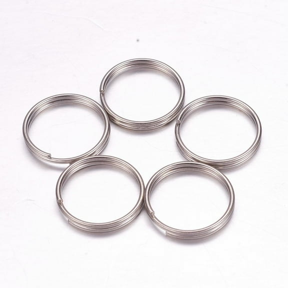 Resistant 304 Stainless Steel Split Rings Double Loops Jump Rings Stainless Steel color 16x2mm 14mm inner diameter