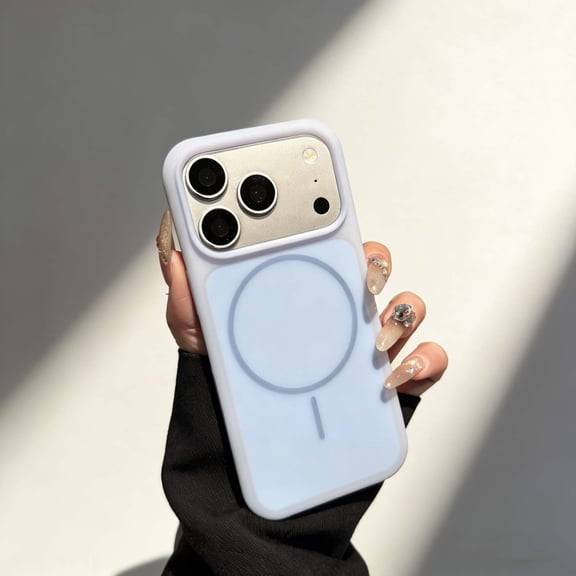 For iPhone 15 Magnetic Phone Case,Compatible with Mag-Safe,Anti-fingerprinting Matte Back,Ultra Slim Shockproof Anti-fall Non-Slip Drop Protection,Anti-Scratch Thin Fit Phone Case,Skyblue