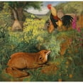 thumbnail image 2 of William James Webbe 12x12 Black Ornate Wood Framed Double Matted Museum Art Print Titled: Chanticleer and the Fox (1857), 2 of 5