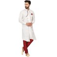 thumbnail image 4 of SKAVIJ Kurta Pajama Set for Men Traditional Wedding Party Dress Off-White XL, 4 of 6