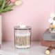 thumbnail image 3 of Plastic Qtip Holder Dispenser With Lid Clear Bathroom Containers For Cotton Ball Pads Floss Cotton Rounds Vanity Canisters Cotton Swab Storage Organiz, 3 of 5