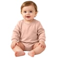 thumbnail image 3 of QIbmong Newborn Infants Cotton Romper Long Sleeve Crew Neck Soft Outwear Bodysuit Casual Pull on Snap Button Fall Winter Clothes(0-3 Months,Pink), 3 of 6