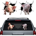 thumbnail image 1 of Animales divertidos pegatinas de coche cerdos grietas pegatinas de coche pegatinas 3D pegatinas de ventana de mascotas pegatinas estáticas 2 uds TUNC Sencillez, 1 of 5
