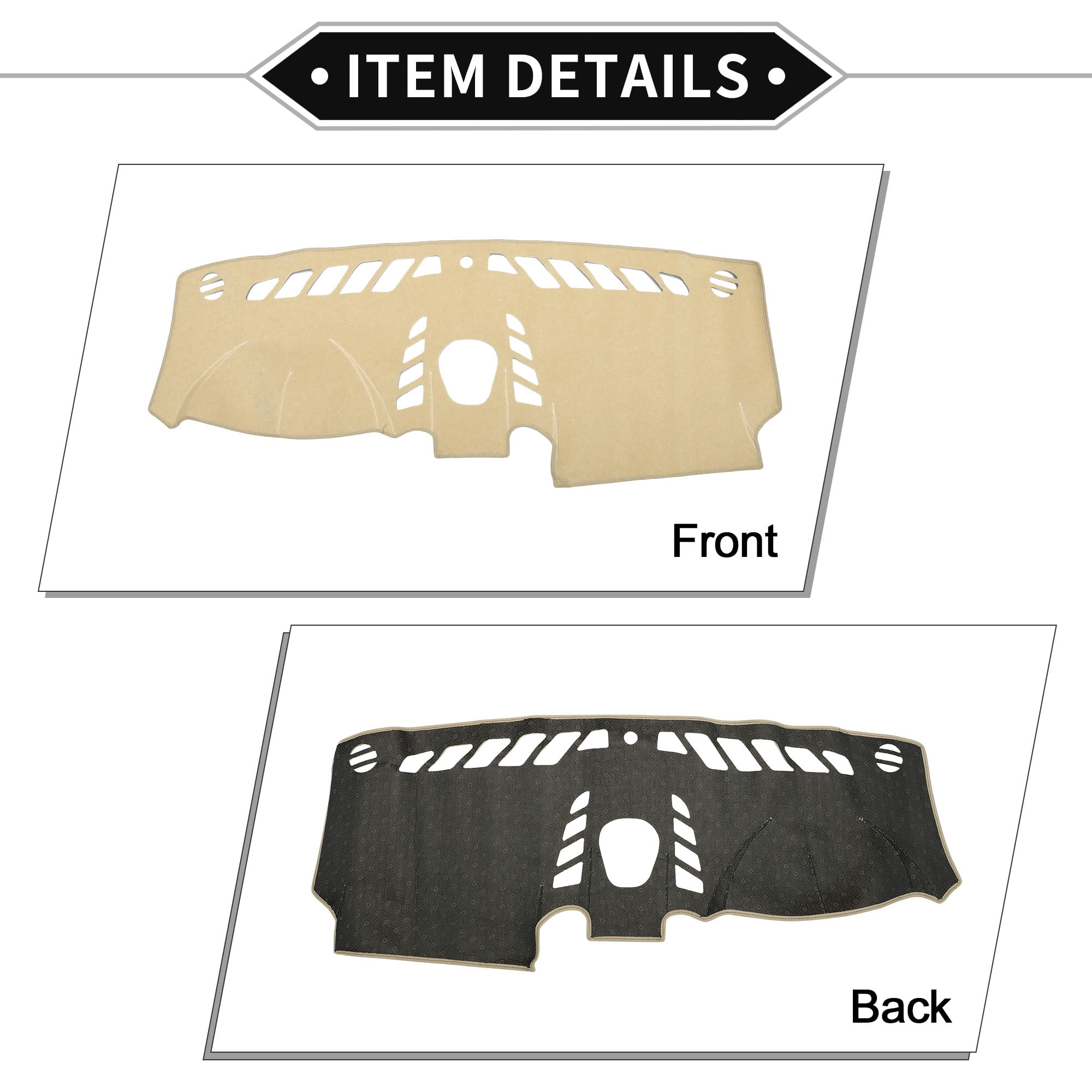 Unique Bargains Dash Cover Compatible for PORSCHE CAYENNE 2011-2015, Non-Slip Polyester Silicone Center Console Dashboard Cover Pad Carpet Mat Beige