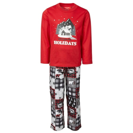 Family Pajamas Womens Matching Kids Cabin Patchwork Pajama Set;14-16