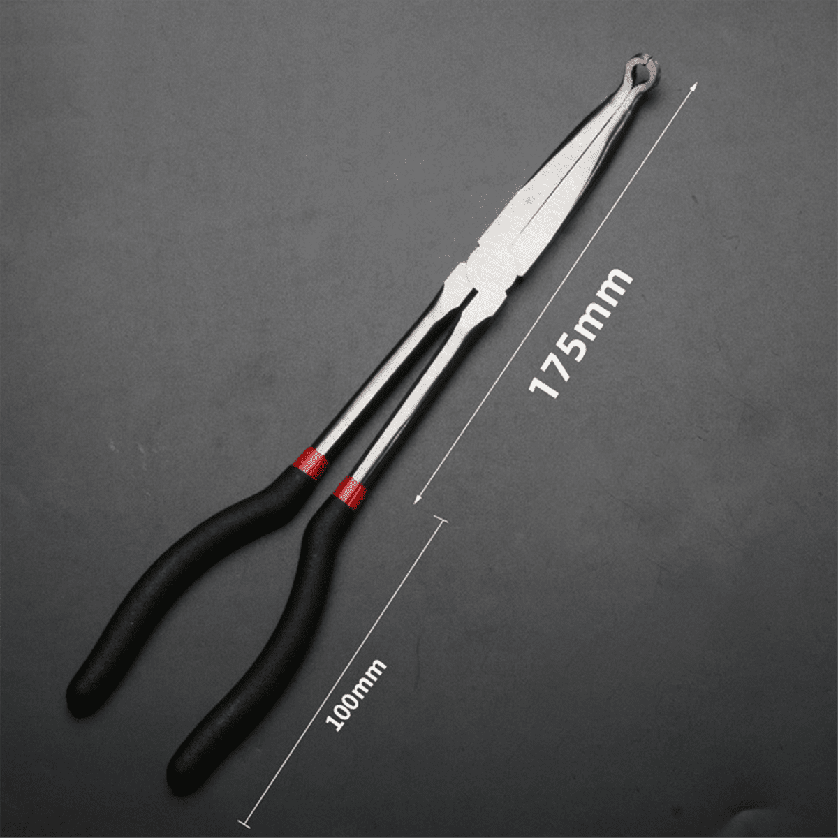 5PCS Long Needle Nose Pliers Set 25/45/90-Degree Angle, Straight,Curved Pliers,O-Shape Clamp Long Nose Pliers