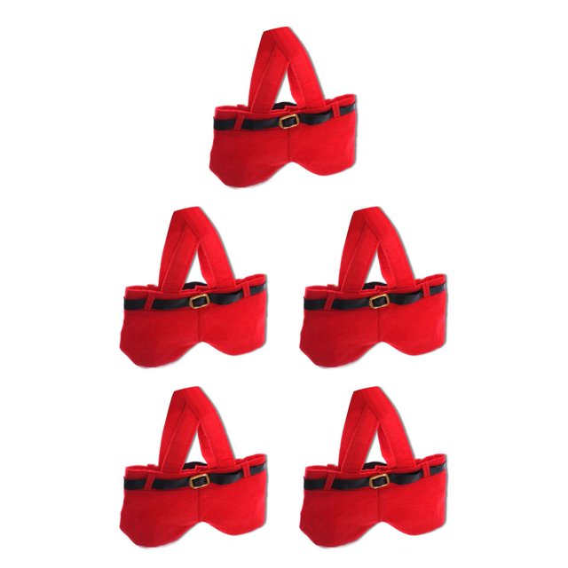 Naiovety Bolsa de dulces reutilizable portátil para niños, cesta vacía para pantalones de Papá Noel con asa, soporte para vino, Navidad, vacaciones, Type2 NO2 Naiovety CBP162268